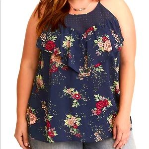 Torrid Navy Blue Floral Challis Tank [Size 4]